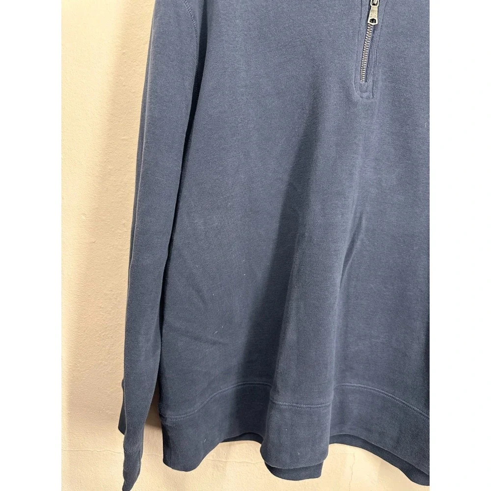 Banana Republic Sweatshirt Mens 2XL Blue Stand Up Collar Quarter Zip Pullover